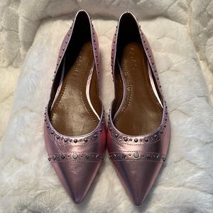 Coach pink metallic flats